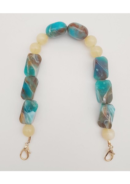 40 cm Kancalı Akrilik Zincir Light Gold Metalli No:02