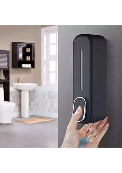 Banyo Sabunluk 350 ml Sabunluk Duvara Monte Şampuan Sıvı Sabun Şişesi Banyo Sabunluk 4 Adet Siyah
