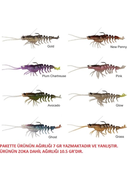 3D Shrimp Weedless 9cm 10.5gr Silikon Karides Yem