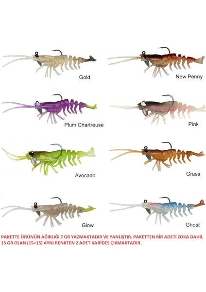 3D Shrimp Rtf 9cm 15GR Silikon Karides Yem 2 Adet