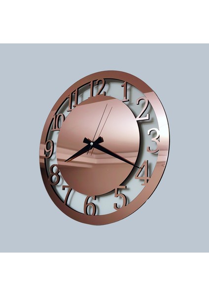 Dekoratif Rosegold Aynalı Duvar Saati