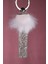 Açık Pembe Tavşan Tüylü Gümüş Logosuz Anahtarlık 2