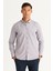 Erkek Lacivert-Hardal Slim Fit Dar Kesim Düğmeli Yaka Logolu Cepli Pamuklu Çizgili Gömlek 1