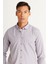 Erkek Lacivert-Hardal Slim Fit Dar Kesim Düğmeli Yaka Logolu Cepli Pamuklu Çizgili Gömlek 4