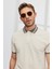 Erkek Bej Slim Fit Dar Kesim %100 Pamuk Kıvrılmaz Polo Yaka Tişört 5