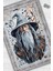 Gandalf Figürlü Geleneksel Desenli Mavi Turuncu Gri Renkli Yüzüklerin Efendisi Halısı Orta Dünya Dekoratif Halı 1