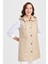 Kadın Kapüşonlu Kapitone Yelek Bej 3