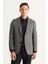 ALTINYILDIZ CLASSICS Erkek Antrasit Comfort Fit Rahat Kesim Mono Yaka Desenli Blazer Ceket 1