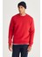 AC&Co / Altınyıldız Classics Erkek Kırmızı Standart Fit Normal Kesim Içi Polarlı 3 Iplik Bisiklet Yaka Pamuklu Sweatshirt 1