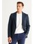 ALTINYILDIZ CLASSICS Erkek Siyah-lacivert Slim Fit Dar Kesim Mono Yaka Diagonal Desenli Blazer Ceket 1