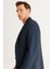 ALTINYILDIZ CLASSICS Erkek Siyah-lacivert Slim Fit Dar Kesim Mono Yaka Diagonal Desenli Blazer Ceket 4