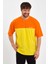 Erkek Baskılı Oversize Basic T-Shırt-Turuncu-Sarı 2