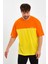 Erkek Baskılı Oversize Basic T-Shırt-Turuncu-Sarı 3