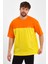 Erkek Baskılı Oversize Basic T-Shırt-Turuncu-Sarı 4