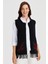 Kadın Eteği Çiçekli Püsküllü Yelek Siyah 2