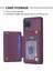 Samsug Galaxy A12 Için BF25 Kart Torbası Telefon Kılıfı - Koyu Mor (Yurt Dışından) 4