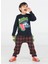 Ekose Muzip Dino Pantolon + T-Shirt Takım 1