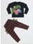 Ekose Muzip Dino Pantolon + T-Shirt Takım 3