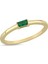 Altın Renkli Taşlı Minimal Kombinlenebilir Yüzük Yeşil 2