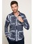 Slim Fit Likralı Baskılı Erkek Gömlek 1