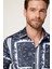 Slim Fit Likralı Baskılı Erkek Gömlek 3