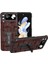 Samsung Galaxy Z Flip4 5g Mahjong Doku Slip Anti-Slip Case Inek Deri+Pc Kickstand Telefon Kapağı (Yurt Dışından) 1