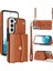 Samsung Galaxy S22 5g Kart Yuvaları Telefon Kabuğu Pu Deri+Tpu Telefon Kasası Kickstand Kapak Kısa+Uzun Kayışlar (Yurt Dışından) 1