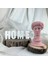 Oasis Decoration Antik Pembe Hermes 13 cm Büst ve " H O M E " Yazısı Beton Dekoratif Obje 1