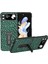 Samsung Galaxy Z Flip4 5g Koruyucu Kapak Gerçek Inek Deri+Pc Kickstand Telefon Kılıfı (Yurt Dışından) 1