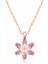 925 Ayar Gumuss Rose Pembe Lotus Çiçeği Kolye 1