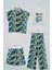 4'lü Desenli Gömlek Tshirt Pantolon Şort Lacivert Takım 1