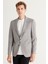 ALTINYILDIZ CLASSICS Erkek Gri Slim Fit Dar Kesim Mono Yaka Desenli Blazer Ceket 2