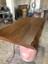 Bir Yanı Düz Biryanı Doğal Kenar Gürgen Ağacı Ceviz Rengi Kütük Masa Tablası 75X140.CM 4
