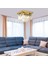 Nilüfer 2 Katlı Küçük Eskitme Kare Kristalli Taşlı Modern Tasarım Kristal Salon Avize 2
