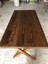 Düz Kenar Ceviz Rengi Kütük Restaurant Masası Imalatı 75X140.CM 2