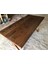 Düz Kenar Ceviz Rengi Kütük Restaurant Masası Imalatı 75X140.CM 3