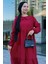 Bebe Yaka Tesettür Elbise Bordo HM2080 2