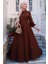 Kuşaklı Mevlana Elbise Kahverengi HM2105 1