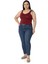 Büyük Beden Askıları Büzgülü Drapeli Crop Bordo Body 2