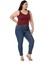 Büyük Beden Askıları Büzgülü Drapeli Crop Bordo Body 4