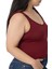 Büyük Beden Askıları Büzgülü Drapeli Crop Bordo Body 5