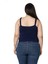 Büyük Beden Askıları Büzgülü Drapeli Crop Lacivert Body 3