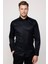Modern Slim Fit Düz Saten Pamuklu Erkek Lacivert Gömlek 1