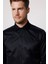 Modern Slim Fit Düz Saten Pamuklu Erkek Lacivert Gömlek 3