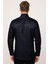 Modern Slim Fit Düz Saten Pamuklu Erkek Lacivert Gömlek 5
