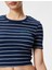 Crop Tişört Slim Fit Kısa Kollu Bisiklet Yaka Pamuklu 5