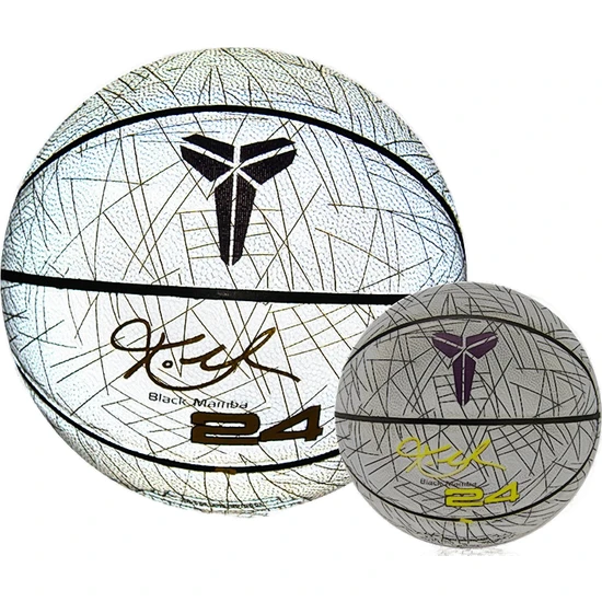 Zethus Kobe Bryant Y Logosu Parlak Basketbol Topu - Beyaz (Yurt Dışından)