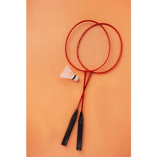 Turuncu Unisex Badminton Raketi  Iç-Dış Saha Uygun Çantalı 2 Adet ve Top Hediyeli