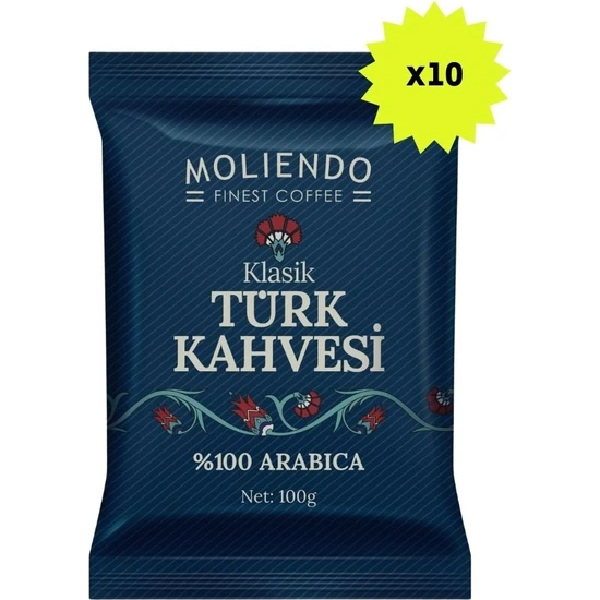 Moliendo Finest Coffee Moliendo Klasik Türk Kahvesi 100 gr 10'lu Paket