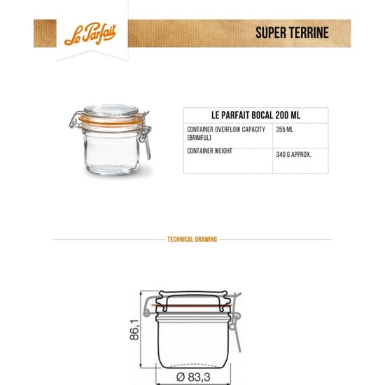 Le Parfait Super Terrines Klipsli/contalı Cam Kavanoz 200 ml Fiyatı